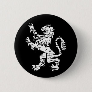 Weißer Löwe zügellos - Knopf Button