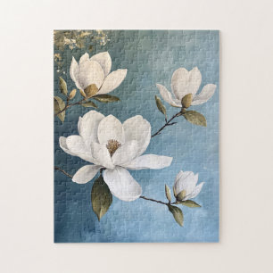 Weißer Magnolien auf Bluteppich