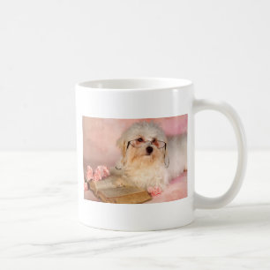 Weißer maltesischer Hund Kaffeetasse