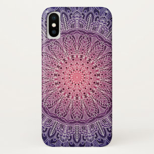 Weißer Mandala auf lila Hintergrund Case-Mate iPhone Hülle