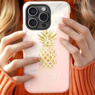 Weißer Marmor Ananas Ananas Rosa Pastellfarben Mon Case-Mate iPhone Hülle