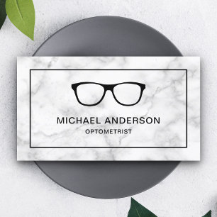 Weißer Marmor Augenbrille Augenarzt Optometriker Visitenkarte