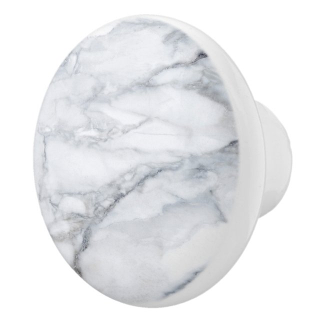 Weißer Marmor Carrara Calacatta Textur  Keramikknauf (Rechts)