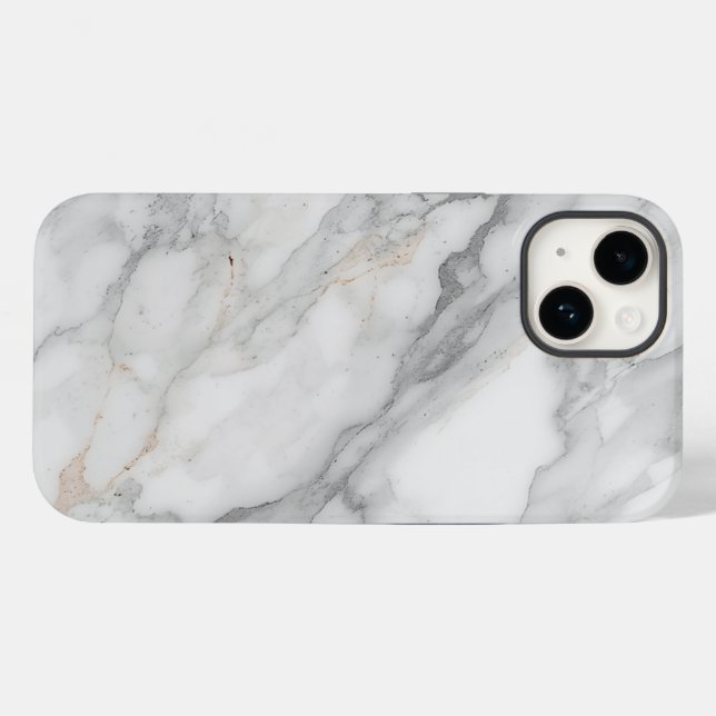 Weißer Marmor Case-Mate iPhone 14 Hülle (Rückseite (Horizontal))