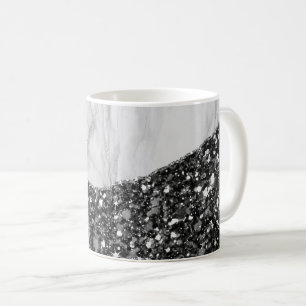 Weißer Marmor Gilded Black Agate Kaffeetasse