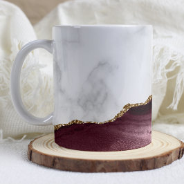 Weißer Marmor Gilded Burgundy Agate Kaffeetasse