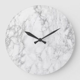 Weißer Marmor Große runde Wand Uhr