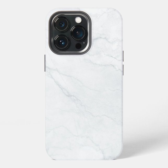 Weißer Marmor iPhone 13 Pro Hülle (Hinten)