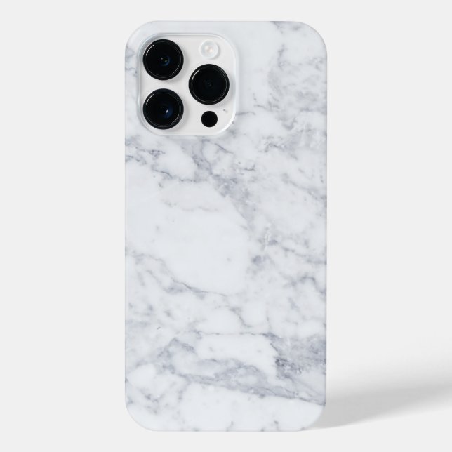 Weißer Marmor iPhone 14 Pro Max Hülle (Rückseite)