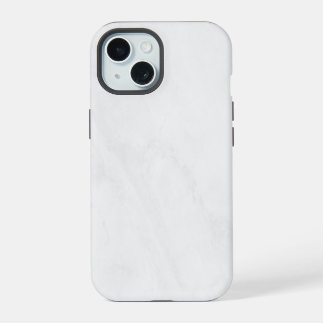 Weißer Marmor iPhone 15 Hülle (Rückseite)