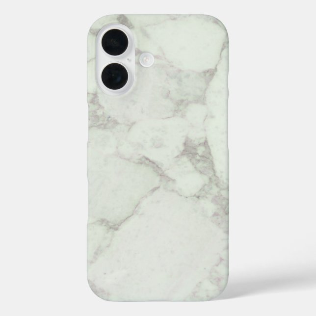 Weißer Marmor iPhone 16 Hülle (Rückseite)