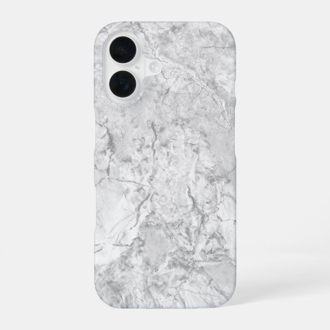 Weißer Marmor iPhone 16 Hülle (Rückseite)