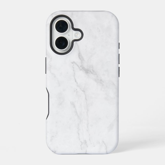  Weißer Marmor iPhone 16 Hülle (Rückseite)