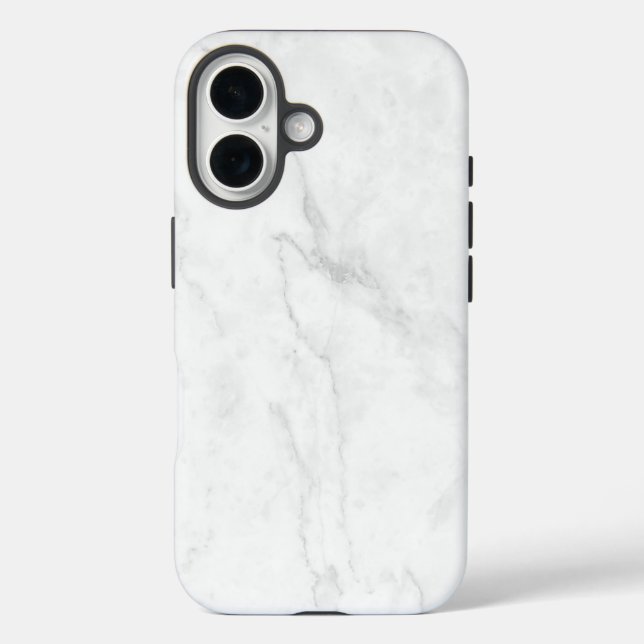  Weißer Marmor iPhone 16 Hülle (Rückseite)