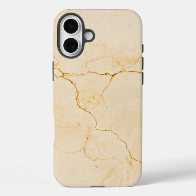 Weißer Marmor iPhone 16 Plus Hülle (Rückseite)