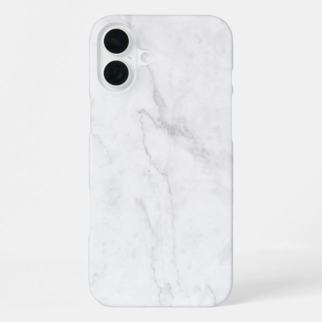  Weißer Marmor iPhone 16 Plus Hülle (Rückseite)