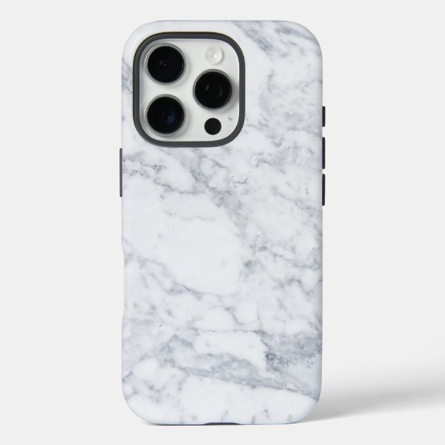 Weißer Marmor iPhone 16 Pro Hülle (Rückseite)