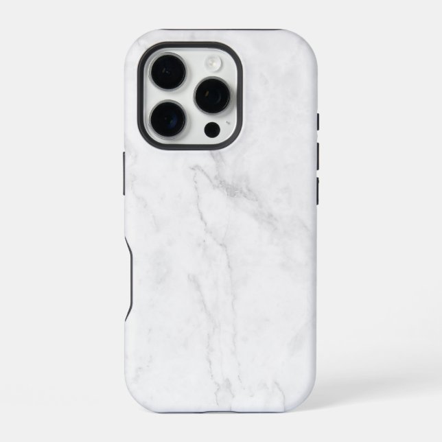  Weißer Marmor iPhone 16 Pro Hülle (Rückseite)