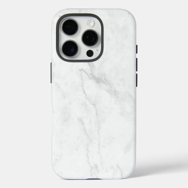  Weißer Marmor iPhone 16 Pro Hülle (Rückseite)