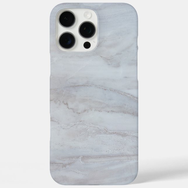 Weißer Marmor iPhone 16 Pro Max Hülle (Rückseite)