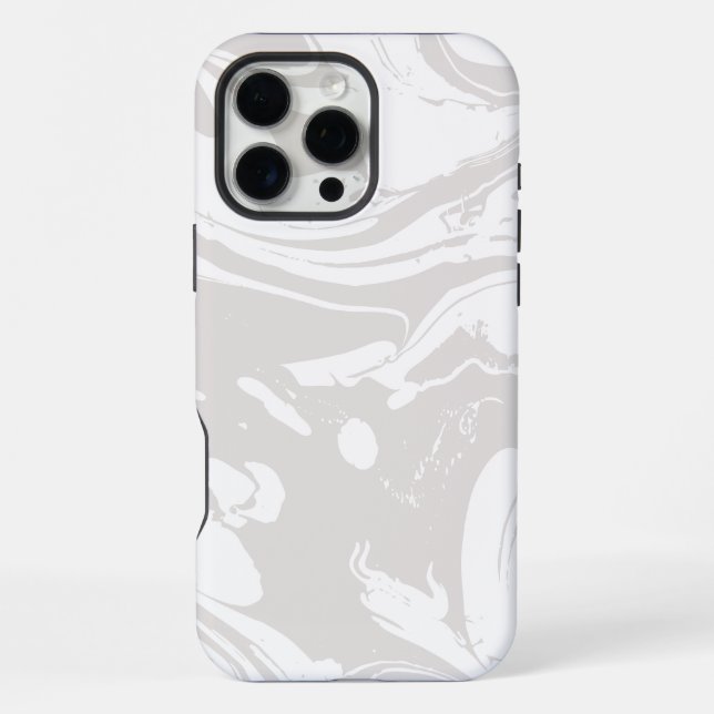 Weißer Marmor iPhone 16 Pro Max Hülle (Rückseite)