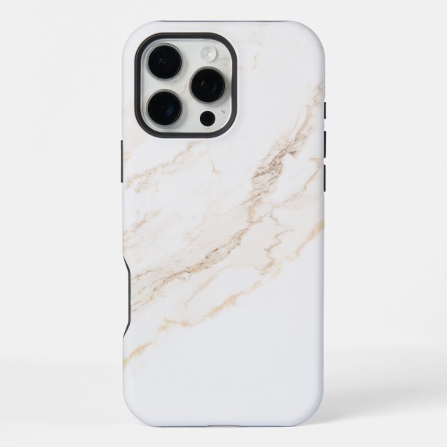 Weißer Marmor iPhone 16 Pro Max Hülle (Rückseite)