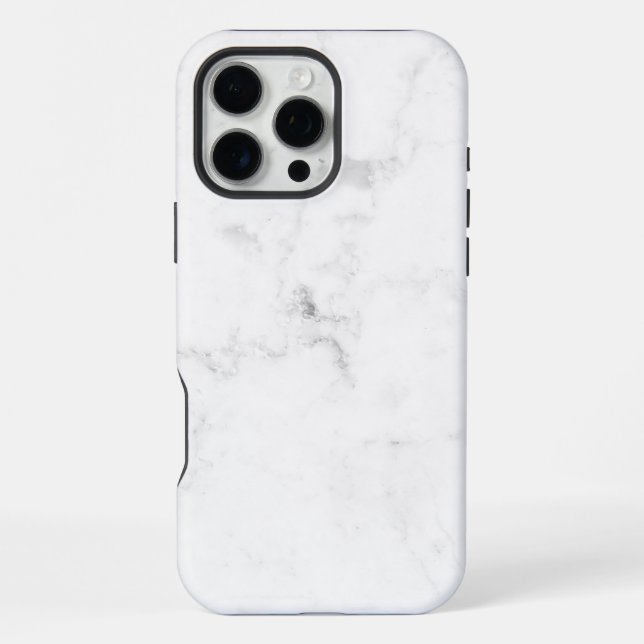 Weißer Marmor iPhone 16 Pro Max Hülle (Rückseite)