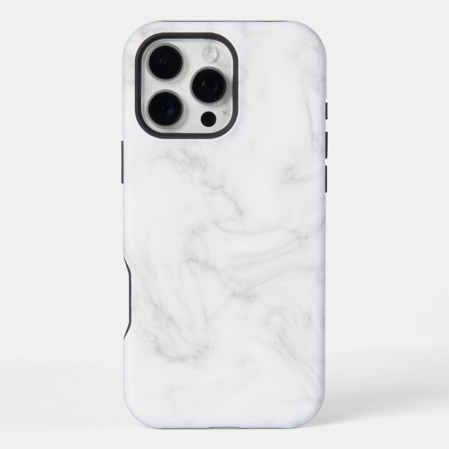 Weißer Marmor iPhone 16 Pro Max Hülle (Rückseite)