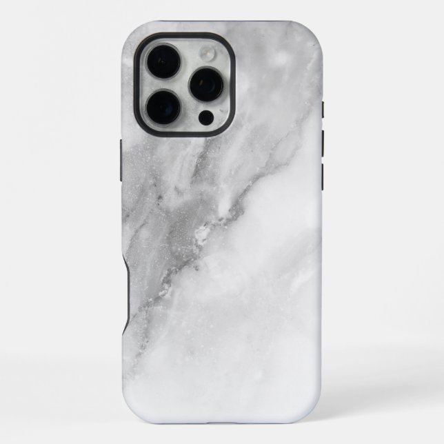 Weißer Marmor iPhone 16 Pro Max Hülle (Rückseite)