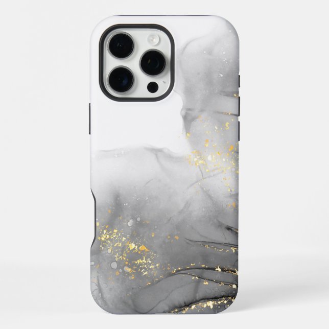 Weißer Marmor iPhone 16 Pro Max Hülle (Rückseite)