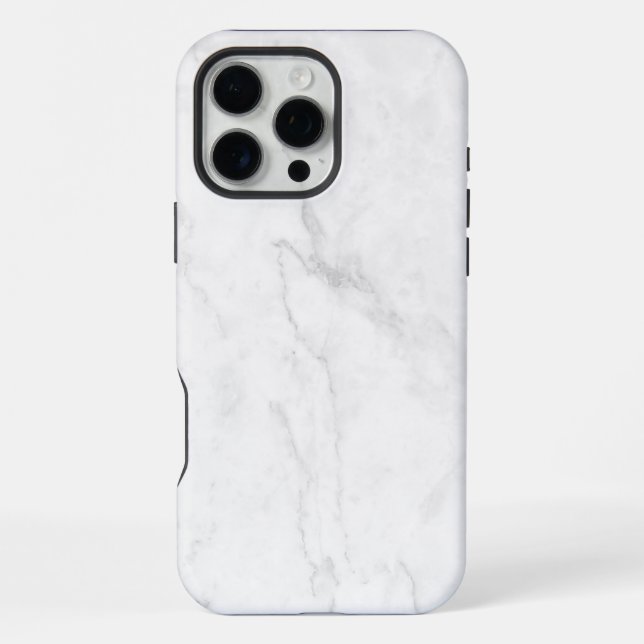  Weißer Marmor iPhone 16 Pro Max Hülle (Rückseite)