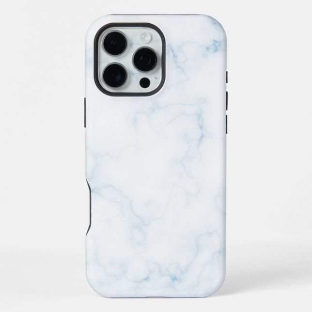 Weißer Marmor iPhone 16 Pro Max Hülle (Rückseite)