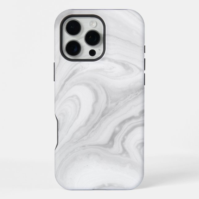 Weißer Marmor iPhone 16 Pro Max Hülle (Rückseite)