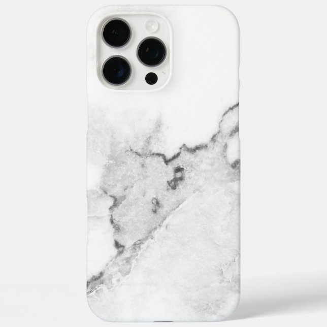 Weißer Marmor iPhone 16 Pro Max Hülle (Rückseite)