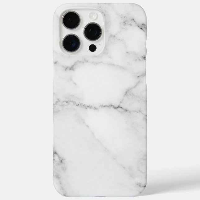 Weißer Marmor iPhone 16 Pro Max Hülle (Rückseite)