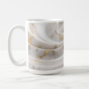 Weißer Marmor mit goldenem Wirbelmuster Kaffeetasse