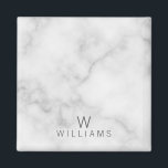 Weißer Marmor mit Personalisiertem Monogramm und N Magnet<br><div class="desc">Fügen Sie Ihrer Wohngestaltung eine Touch von einzigartigem Stil mit diesem White Marble mit Personalisiertem Monogramm und Name Magnet mit Monogramm und Namen in grau modernen Sans Serif Schriftart Stil auf weißem Marmor Hintergrund. Ideal als Hauswärmespende,  Hochzeitsgeschenk,  Feriengeschenk,  Familiengeschenk und Wiedersehen als Geschenk für alle besondere Anlässe.</div>
