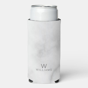 Weißer Marmor mit Personalisierter Monogramm und N Selters Dosenkühler