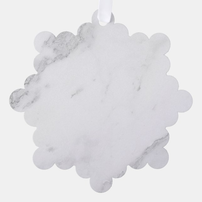 Weißer Marmor Ornament Karte (Vorderseite)