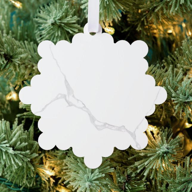 Weißer Marmor  Ornament Karte (Insitu (Baum))