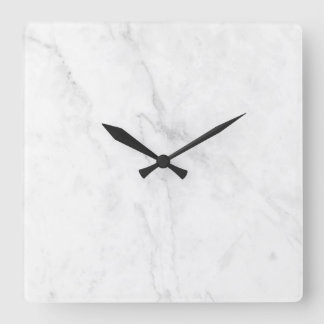 Weißer Marmor Quadratische Wanduhr