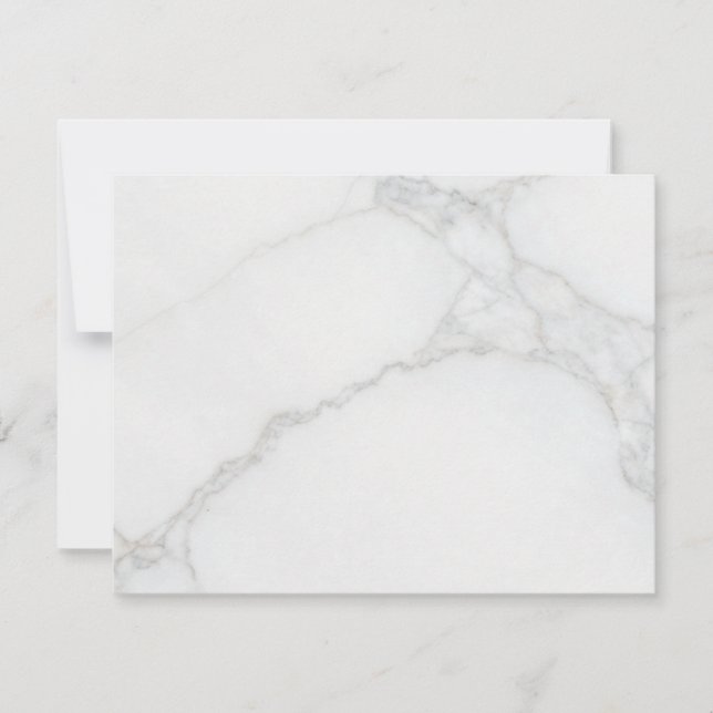 Weißer Marmor RSVP Karte (Vorderseite)