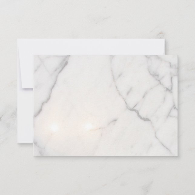 Weißer Marmor RSVP Karte (Vorderseite)