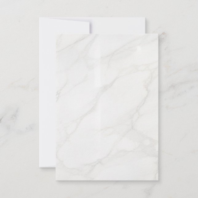 Weißer Marmor RSVP Karte (Vorderseite)
