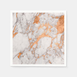 Weißer Marmor und Kupferpapier Napkins Serviette