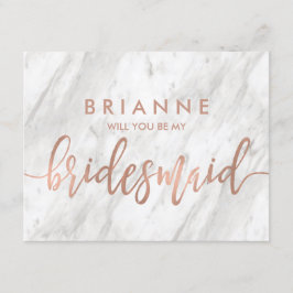Weißer Marmor und Rose Gold werden Sie meine Bride Einladung