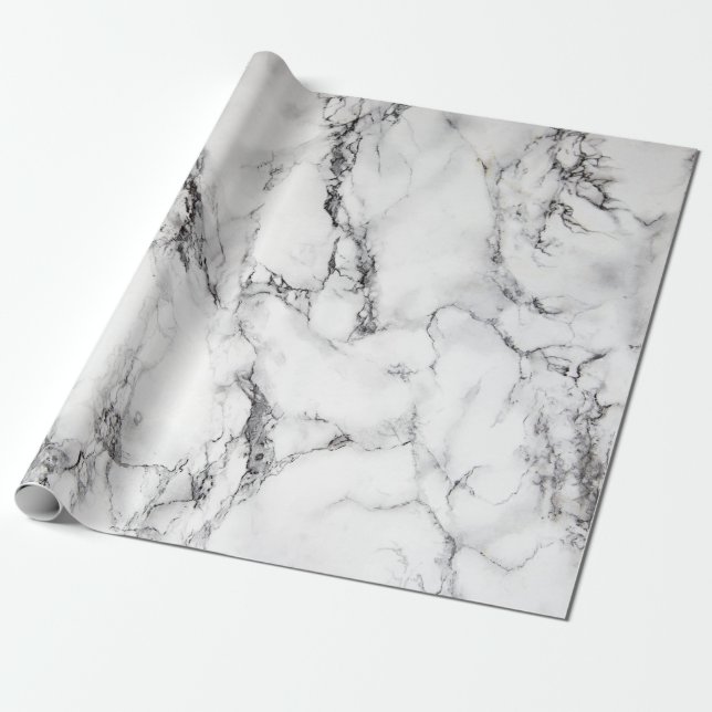 weißer Marmorstein Geschenkpapier (Ungerollt)