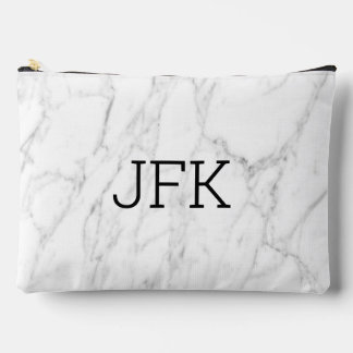 Weißer Marmorstein kundenspezifisch monogramm groß Zubehörtasche