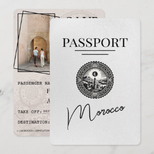 Weißer Marokko Reisepass Save The Date