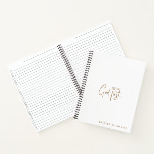 Weißer maßgeschneiderter Gott 1. monatlicher To-Do Notizbuch